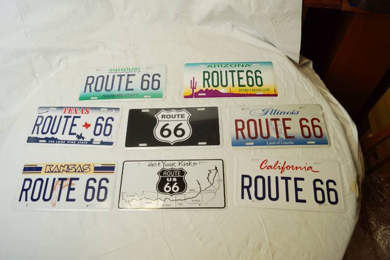 lot 2222 image: Lot of Misc. Route 66 License Plates
