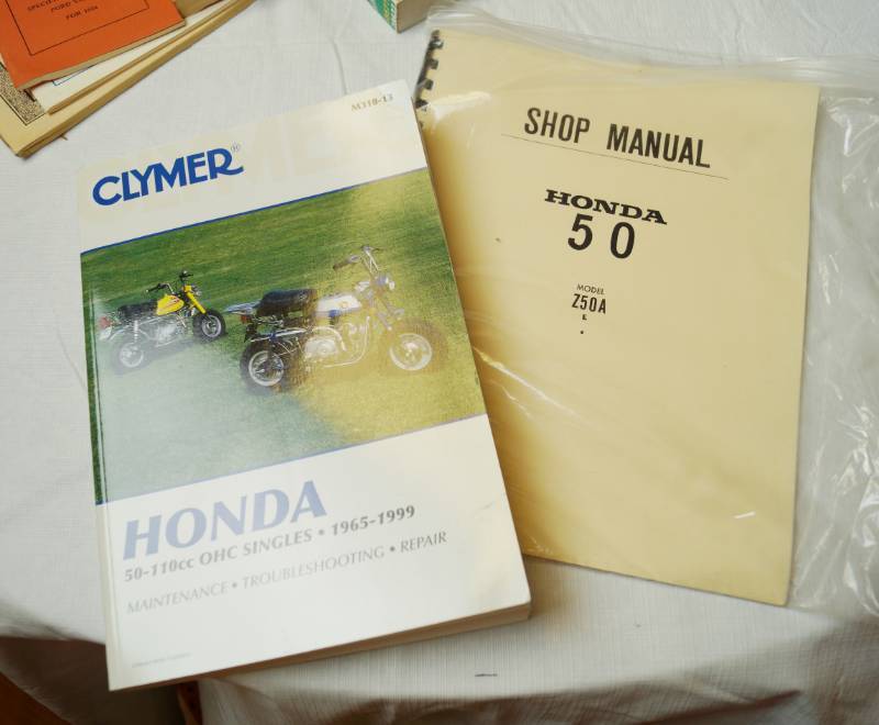 lot 2194 image: Honda 50 Motorcycle Shop Manuals Model Z50A and CLYMER 50-110cc OHC Singles 1965-1999