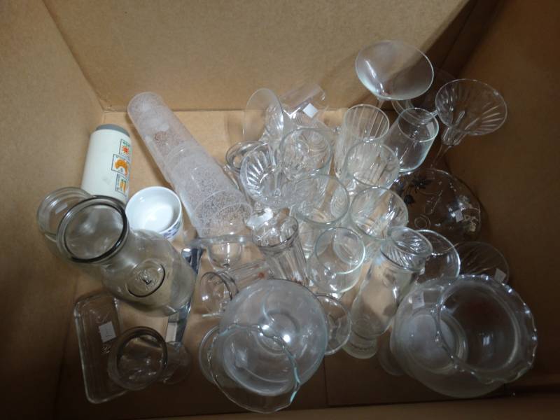 lot 17744 image: Large lot of various nice steamware, cups, milk jug, & vases.