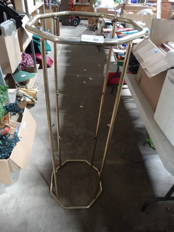 lot 17773 image: Metal stand missing shelves.