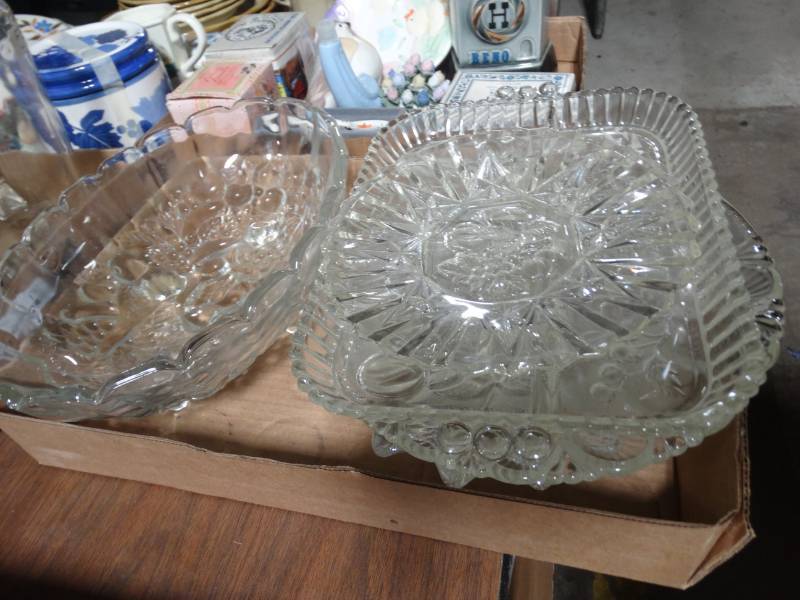 lot 17822 image: Lot of fruit design dishes, candle bowel and egg platter.