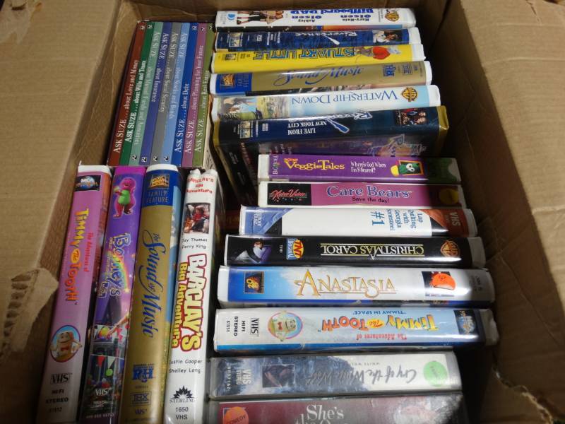 lot 17878 image: Large lot of various VHS tapes.