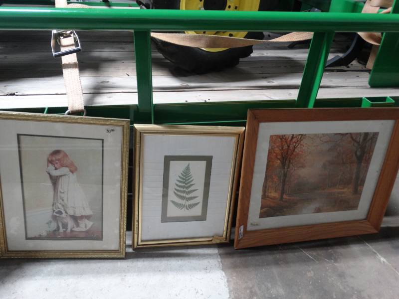 lot 17884 image: Lot of 3 Nice framed wall arts.
