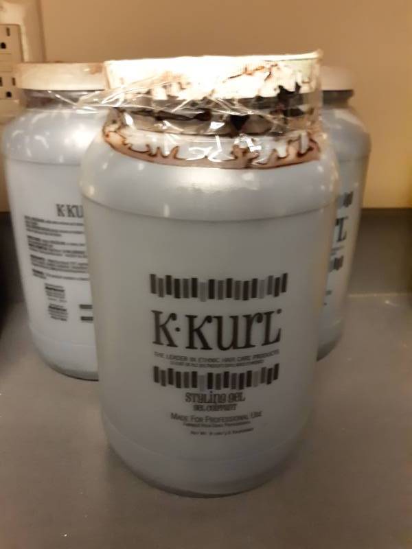 lot 1101 image: K Kurl Styling Gel 3 Gallon Jugs Lot