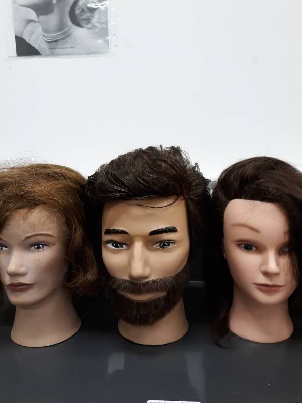 lot 1141 image: Lot of 3 Marianna Mannequin Heads with Hair