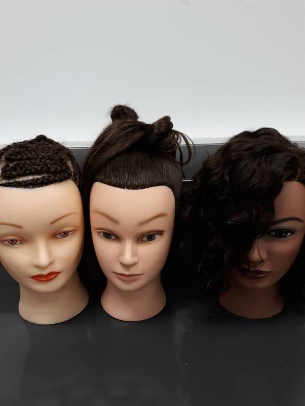 lot 1145 image: Lot of 3 Marianna Mannequin Heads with Hair