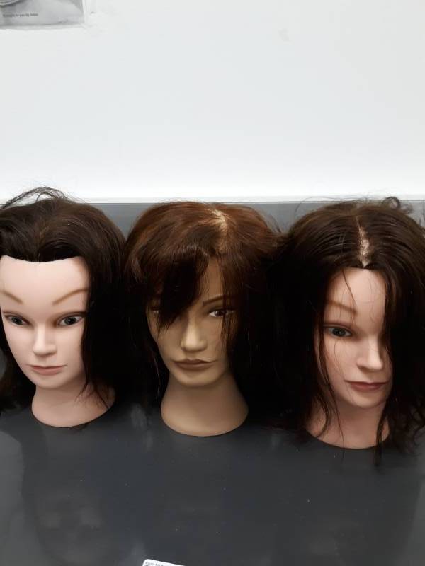 lot 1146 image: Lot of 3 Marianna Mannequin Heads with Hair
