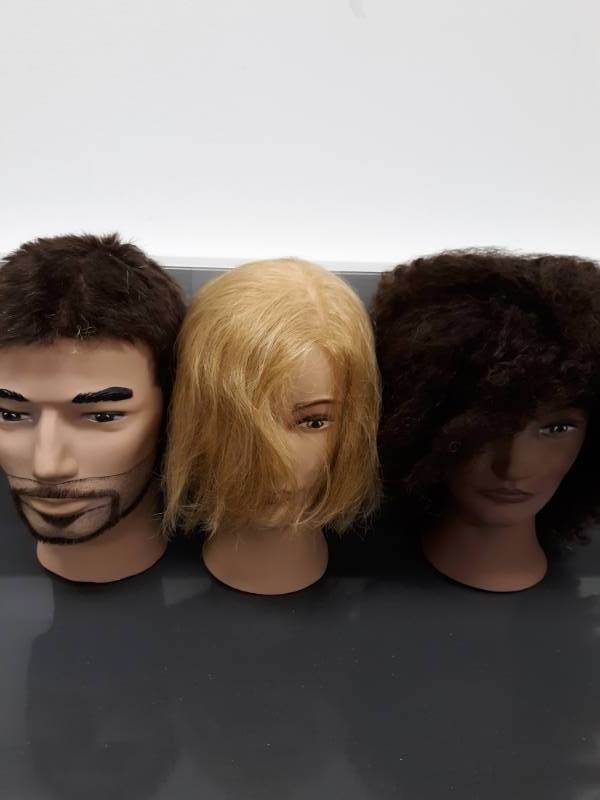 lot 1148 image: Lot of 3 Marianna Mannequin Heads with Hair