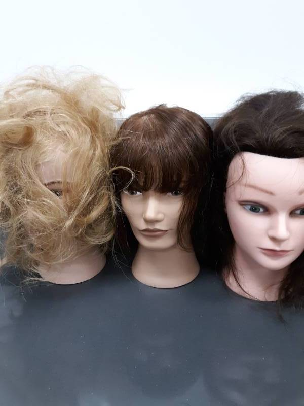 lot 1149 image: Lot of 3 Marianna Mannequin Heads with Hair