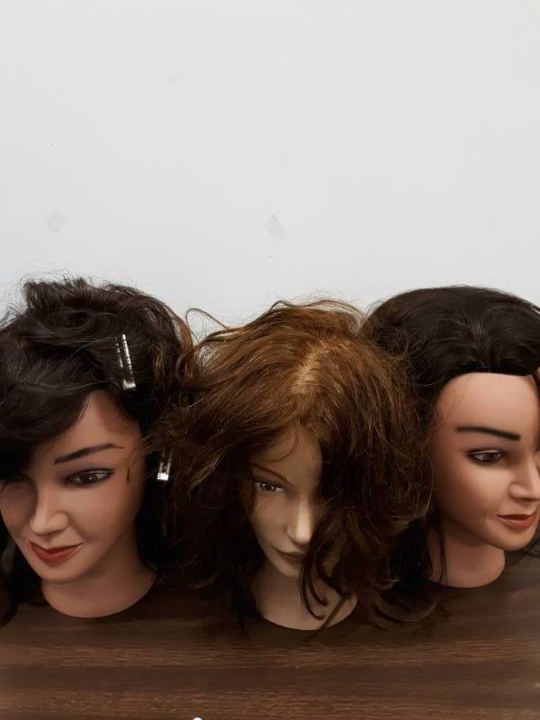 lot 1182 image: Lot of 3 Marianna Mannequin Heads with Hair
