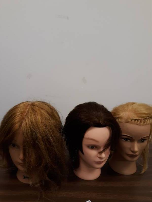 lot 1181 image: Lot of 3 Marianna Mannequin Heads with Hair