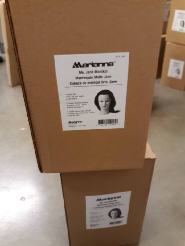 lot 1222 image: Lot of 2 Marianna Mannequin Heads with Hair NIB