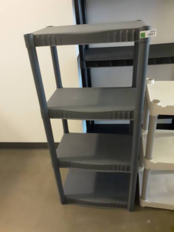 lot 2060 image: 4 Shelf Plastic HD Shelving Unit