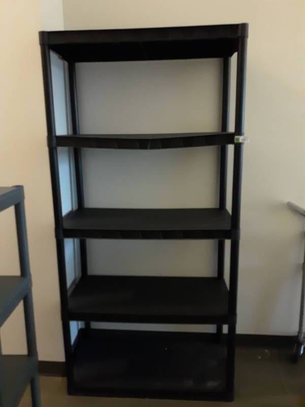 lot 2059 image: 5 Shelf Plastic HD Shelving Unit