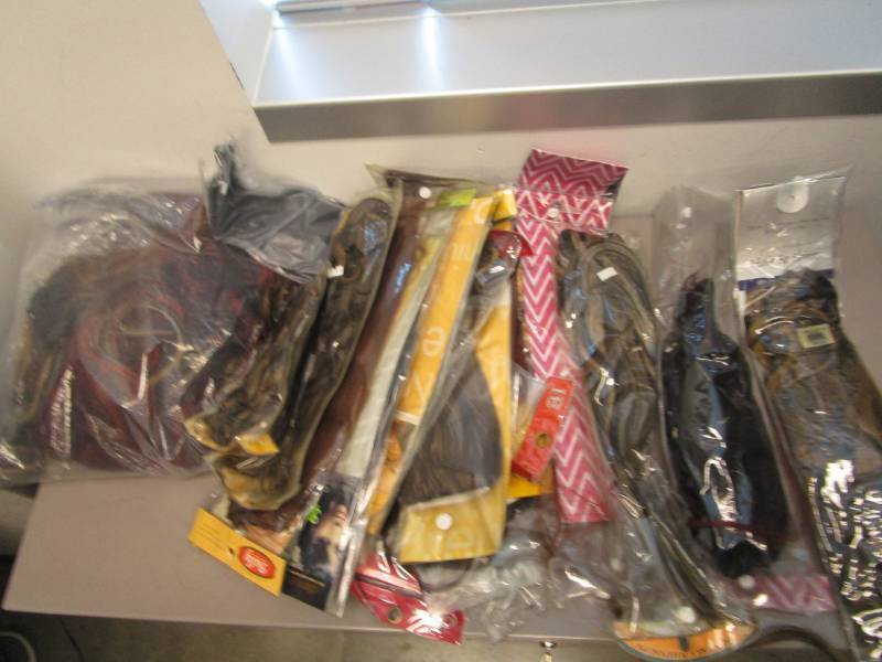 lot 1203 image: Box Lot of Hair Pieces and Extensions