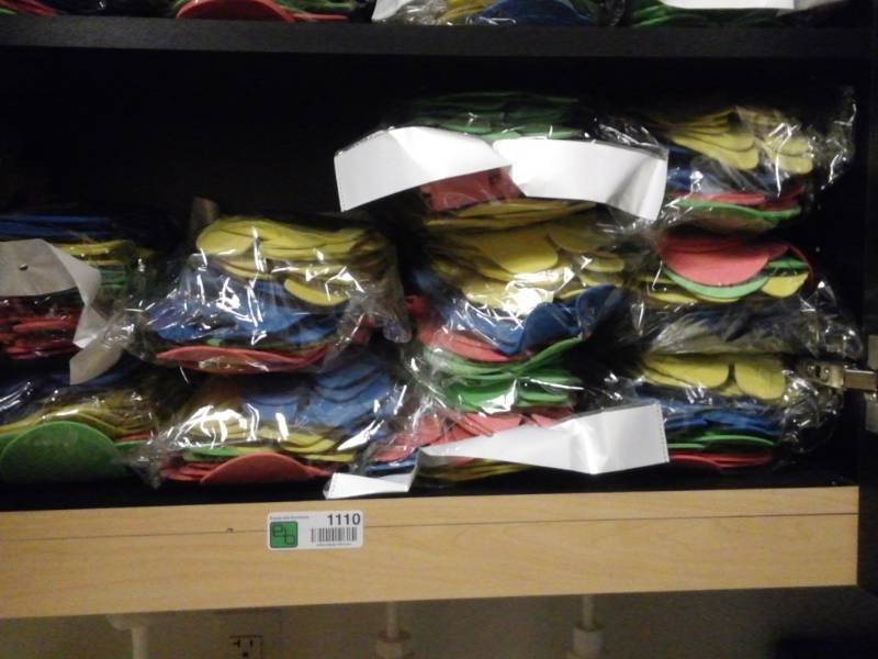lot 1110 image: Box Lot of Foam Pedi Slippers
