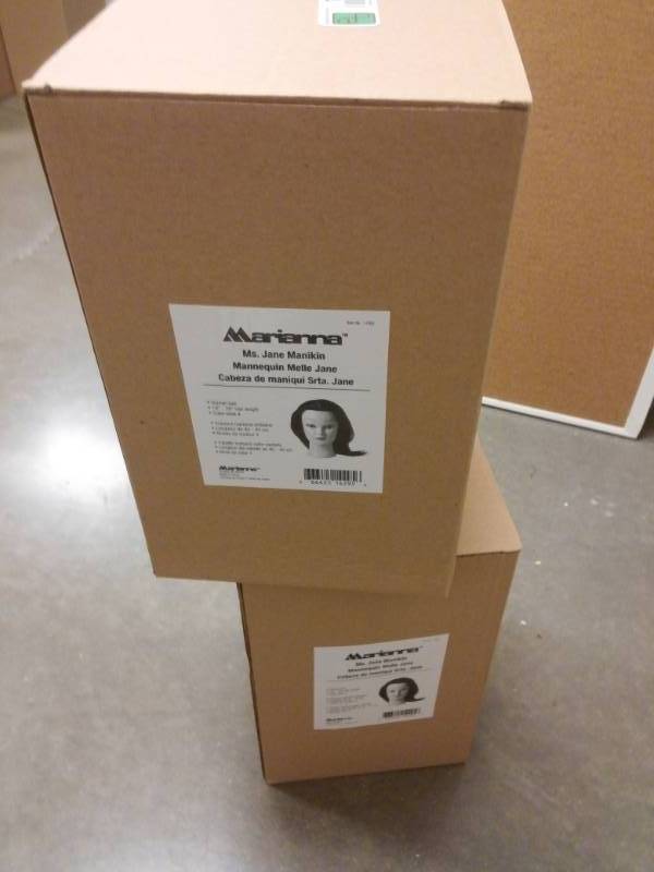 lot 1220 image: Lot of 2 Marianna Mannequin Heads with Hair NIB
