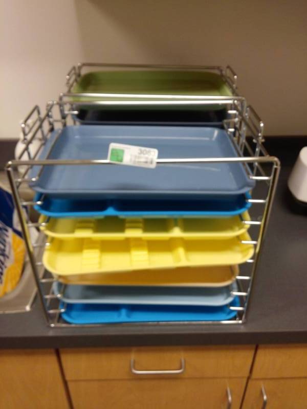 lot 3083 image: SS Tray Rack with Trays x 2