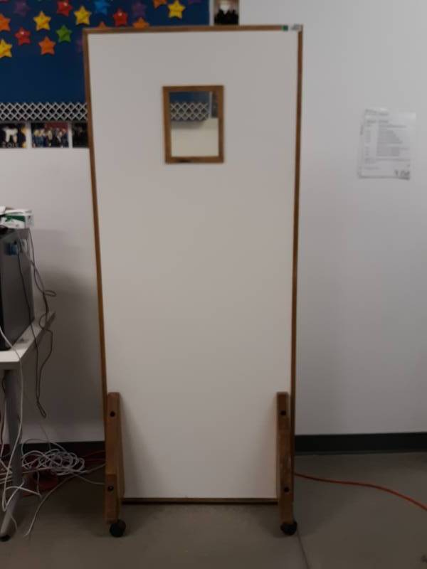 lot 3006 image: Rolling X-Ray Freestanding Shield w Glass