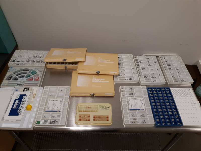 lot 3025 image: Misc Lot of Dental Trays with Contents Crowns