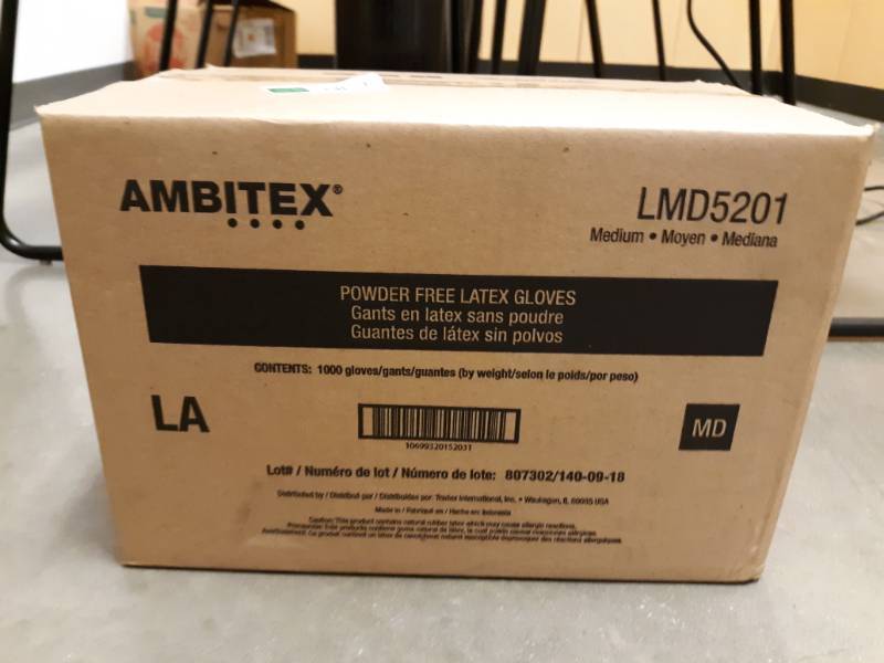 lot 3092 image: Case of Ambitex Latex Gloves Large