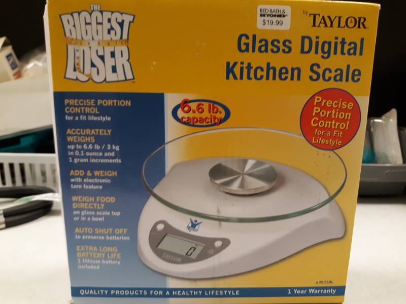 lot 3104 image: Taylor 6.6lb Glass Digital Kitchen Scale