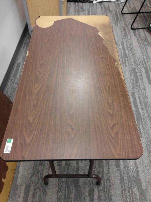 lot 3166 image: Composite Wood Look Folding Table
