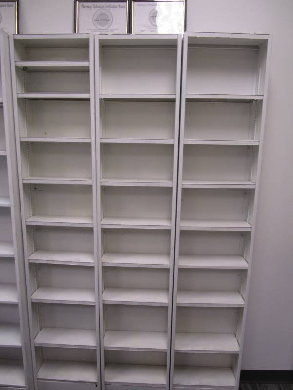 lot 3112 image: Lot of Adjustable Divided Shelving Units