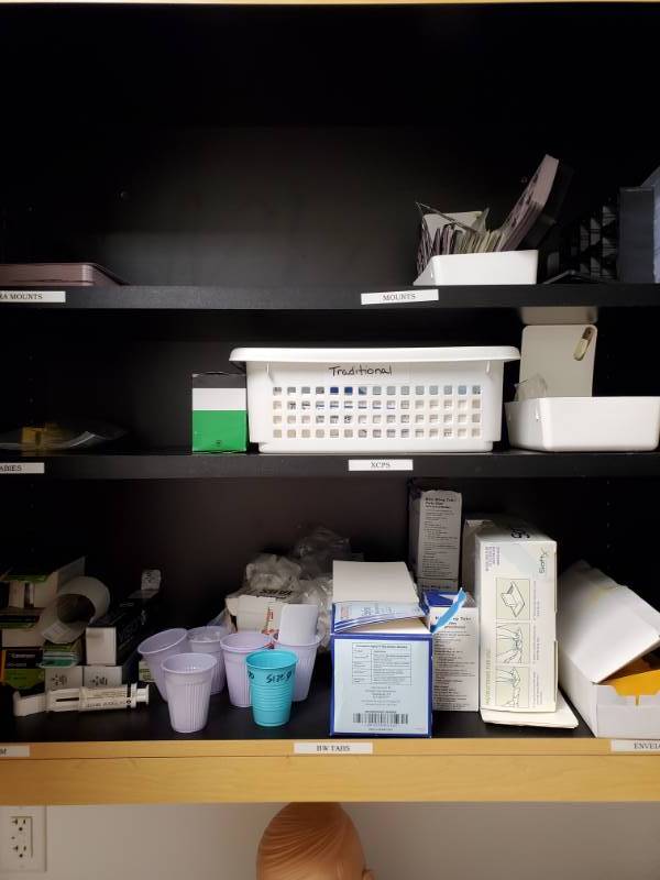 lot 3647 image: Cabinet Full of DentalLab Supplies