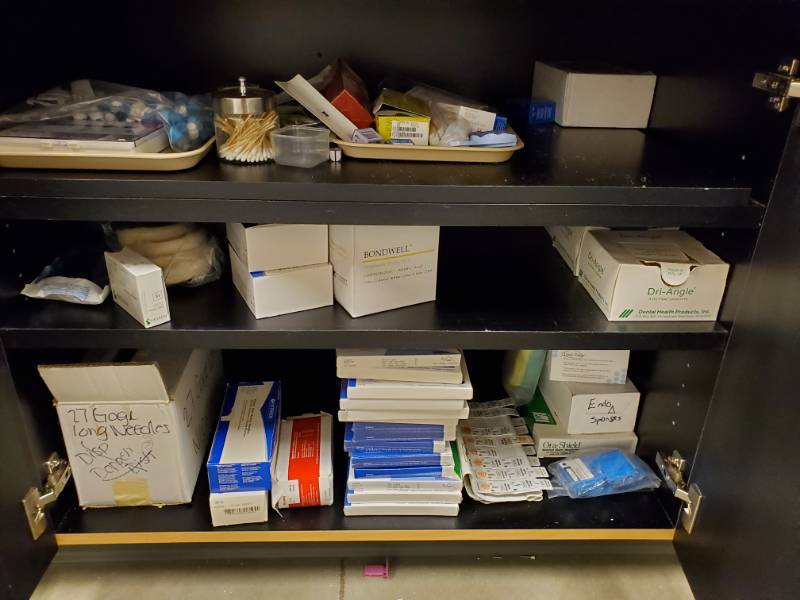 lot 3652 image: Cabinet Full of DentalLab Supplies