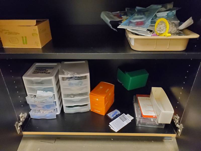 lot 3653 image: Cabinet Full of DentalLab Supplies