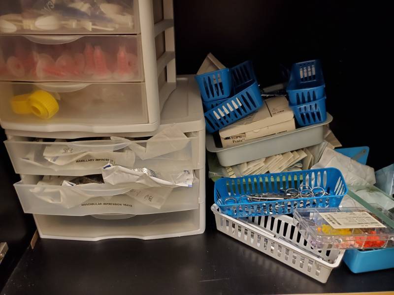 lot 3656 image: Cabinet Full of DentalLab Supplies