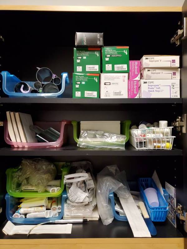 lot 3658 image: Cabinet Full of DentalLab Supplies