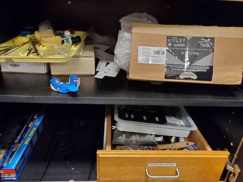lot 3661 image: Cabinet Full of DentalLab Supplies