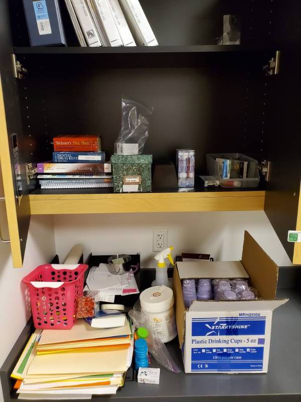 lot 3672 image: Cabinet Full of DentalLab Supplies
