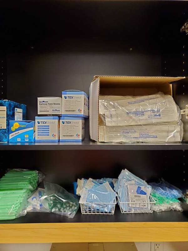 lot 3671 image: Cabinet Full of DentalLab Supplies