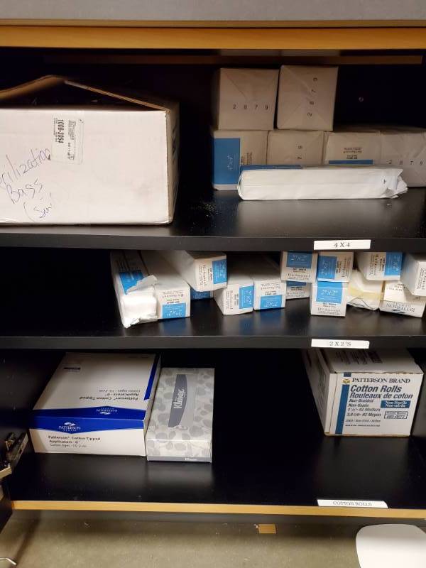 lot 3673 image: Cabinet Full of DentalLab Supplies