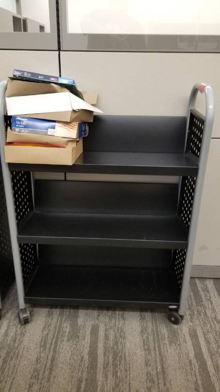 lot 9006 image: Rolling library style cart contents included