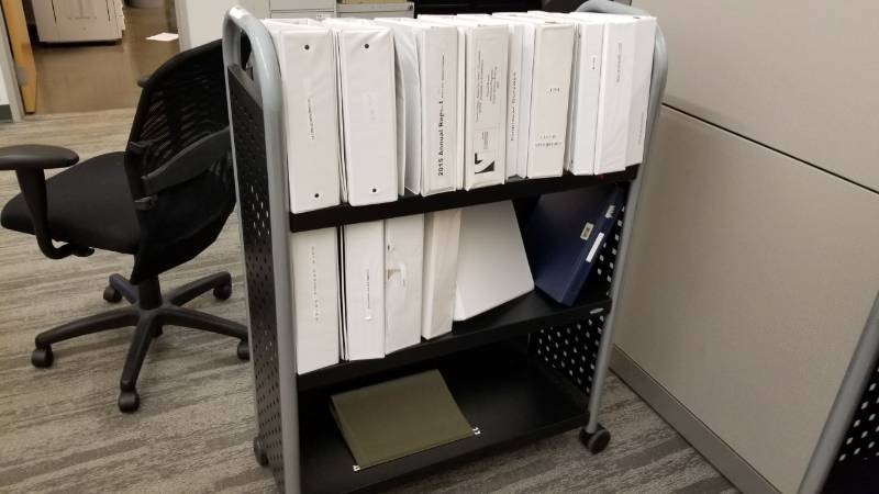 lot 9007 image: Rolling library cart contents included