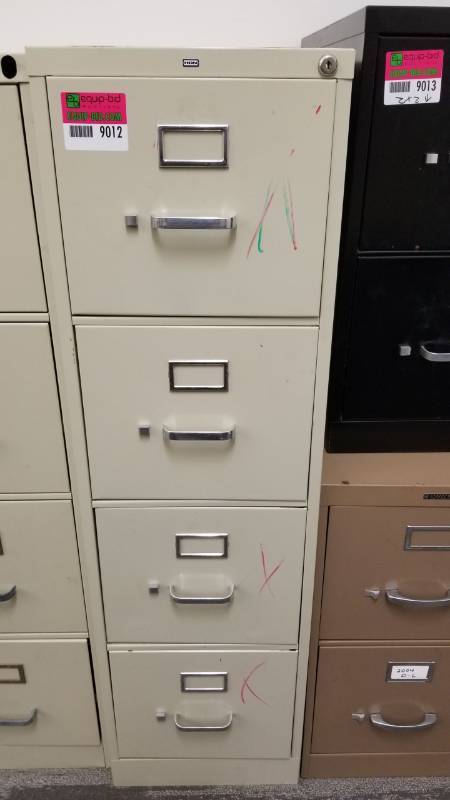 lot 9012 image: Four drawer Hon filing cabinet