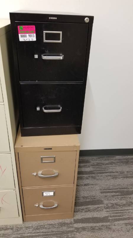 lot 9013 image: Pair of two drawer filing cabinets