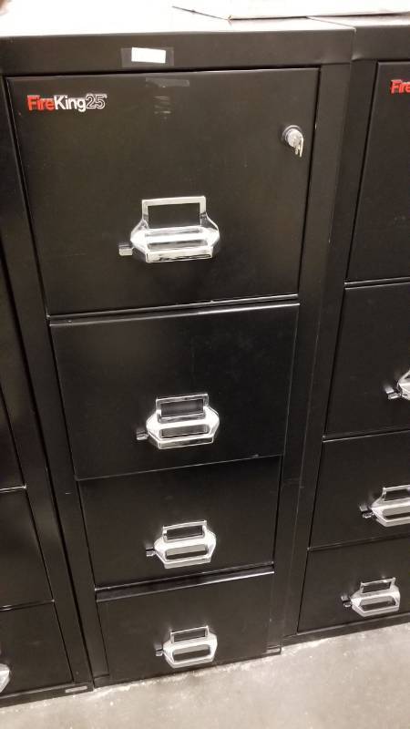 lot 9017 image: Fire king 25 for drawer file cabinet with key