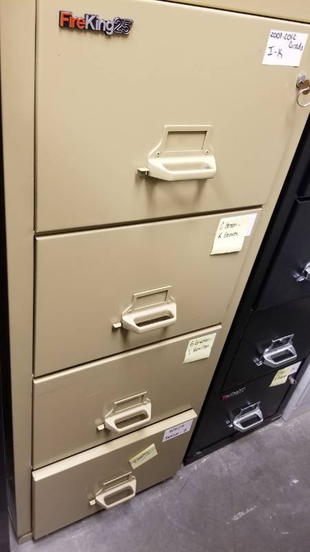 Fire King 25 For Drawer File Cabinet Legal Size With Key Office Vatterott College Printer Copiers Fire King Cabinets Phones Computers Student Teacher Books New Work Clothes Huge Amount Office Supplies Equip Bid