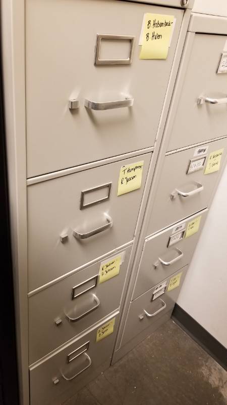 lot 9021 image: Pair of 4 drawer filing cabinets