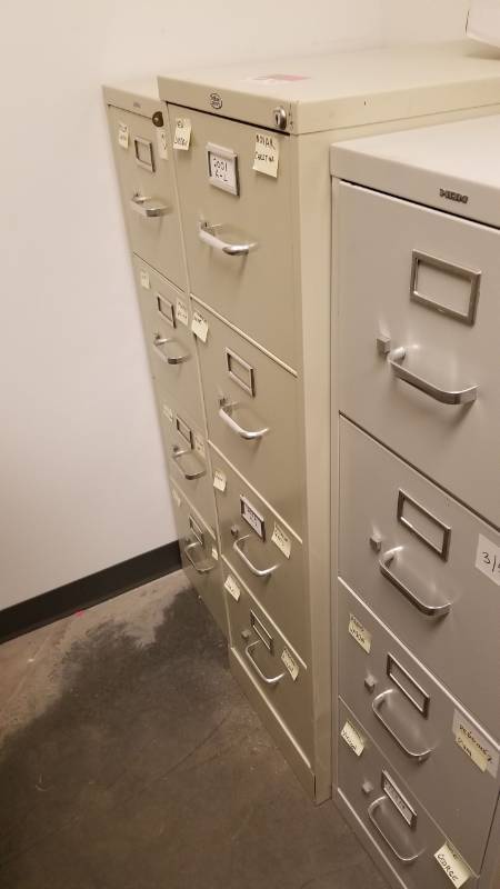 lot 9026 image: Quantity of 3 file cabinets each has 4 drawers