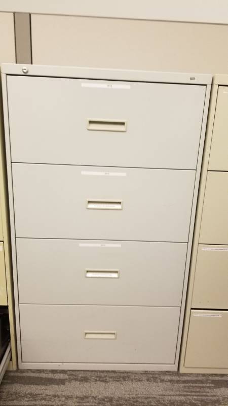 lot 9081 image: HON four Drawer lateral cabinet