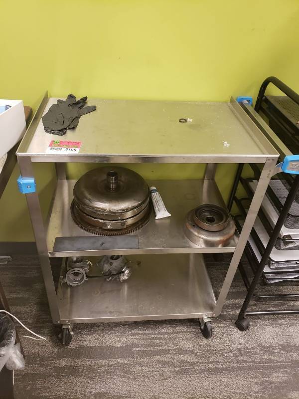 lot 9108 image: Stainless utility cart