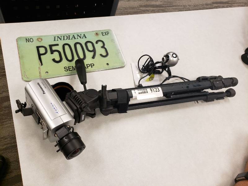 lot 9123 image: Panasonic video camera with tripod