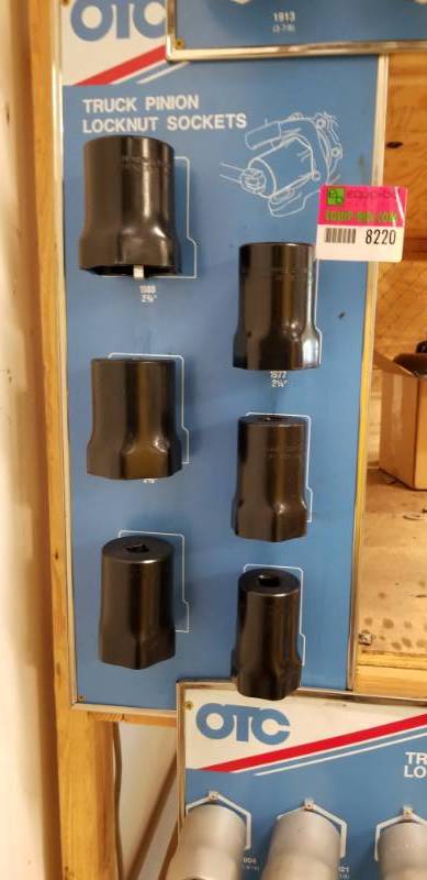 lot 8220 image: OTC Truck Pinion Locknut Sockets Set - with Display Rack