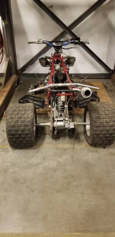 lot 9521 image: Four Wheeler Frame with Yamaha Engine Project Piece